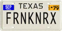 FRNKNRX license plate